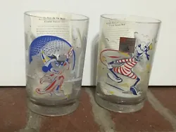 McDonalds Disney World 100 Years of Magic 25th Anniversary Cups Glasses Set of 2. One glass features Sorcerer Mickey,...