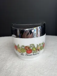 Gemco Corningware Vintage 1970’s Spice Of Life “Le Sucrier” Sugar Holder, Glass, Lid Flips Up For Cleaning And...