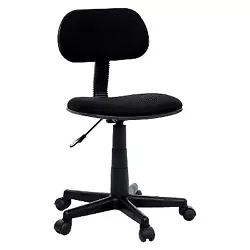 •Task chair provides maximum comfort at home or office •Black task chair with cushioned back and seat keeps you...