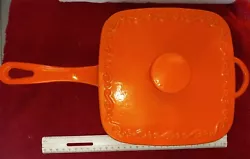 NEW Technique Porcelain Enamel Cast Iron Fry Pan w/ Lid Orange. This is brand new and never used. Please see the...