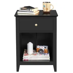 High quality: this side table is constructed of high quality P2 MDF material, matching metal knobs and hardware, sturdy...