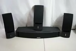 Bose Speaker Set Of 4 (As Pictured). - Center Speaker Is Cracked On Top Front Edge.