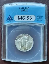 ANACS MS63. 1917 Standing Liberty Quarter. Our high resolution pictures show best what a coin or banknote looks like....