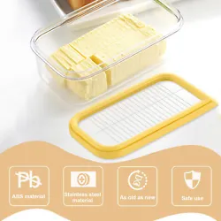 Lid covers butter during storage and doubles as a slicer, simply place over stick of butter and press. Butter Container...