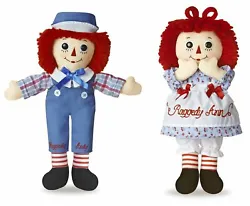 Brand New  You get:  Raggedy Ann and Andy Doll 12 Hasbro By Aurora Soft Plush New With Tags (Set of 2)  Description: ...