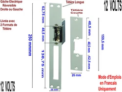 Pour Porte, Portillon, Portail. Consommation réduite : 12V / 650 mA. Réversible droite, gauche. Rouleau réglable....