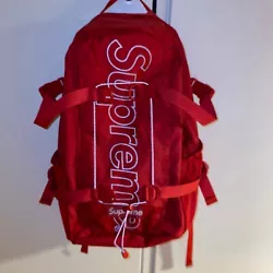 Supreme Red 3m Bookbag. Condition is Pre-owned. Shipped with USPS Priority Mail.