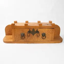 Very nice antique mission style mantle shelf?. Appears to be handmade and done in beefy and beautiful solid oak. It may...