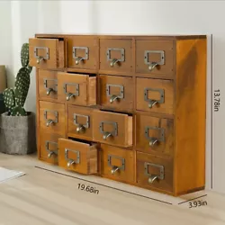 Number of Drawers: 16. 1x16-Grid Drawer. Material: Wood. Color: Retro Color.