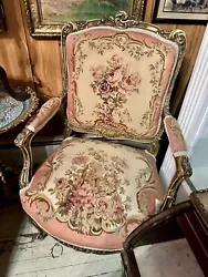 Condition: Good. Wear consistent with age and use. wear to paints and gilding. Of typical Louis XV form with curved...