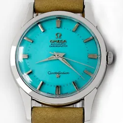 Omega Constellation Chronomètre Automatique Cadran Turquoise Montre Vintage pour Homme Cadran : Le cadran dorigine a...