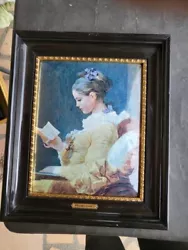 Tableau ancien Emaux deLimoges Auteur Fragonard. etiquette doreE rivete FRAGONARD EN FACADE.