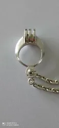 Bijou Original  Bague et Porte Clés à la fois  En Argent Massif 925/1000  Solid Silver Key Ring Poids 20,6 Grammes...