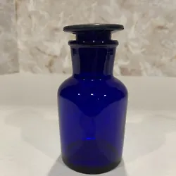 Vintage Cobalt Blue Glass Apothecary Jar 4.5” Tall.