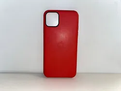 Coque originale Apple en cuir pour iPhone 11 Pro Max - Rouge.