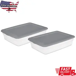 Capacity 28 qt. Get organized with the Sterilite Clear Storage Box line! This storage box is ideal for organizing and...