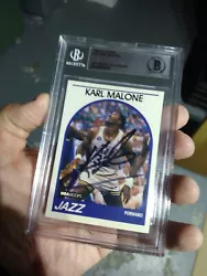 Karl Malone Signed Auto autograph 1989 Hoops Card #30 Beckett BAS Authentication.  Beautiful! Signed in early 90s,...