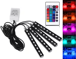 Colour of LEDs: RGB Colourful. Single LED Strip size: 12CM. It can be used on the car interior floor or dash. Lamp...