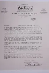 Amberg File Index Bosotn MA Folders Cabinets -Letter(s) Paperwork. KEEP THIS FOR YOUR AUTHENTICATION RECORDS.