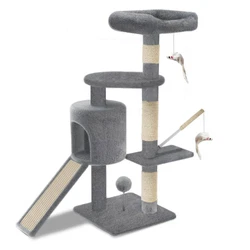 La surface du griffoir est en peluche super douce. Arbre à chat complet avec la zone d’activité et la zone de...