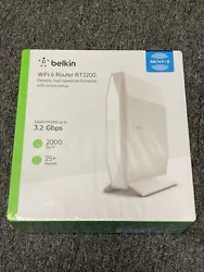 NEW Belkin AX3200 Wireless Dual Band WIfi 6 Router RT3200 25+ Devices 2000 Sq Ft.