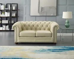 Like a piece of art using the classic chesterfield design, the Aliso Top Grain Leather collection evokes a grand...