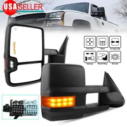 For 03-06 Chevy Silverado Sierra 1500 2500. Power Heated LED Turn Signal Light Tow Mirrors. for 2003-2006 Chevy...