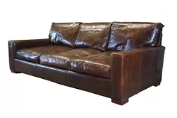 A luxurious 3 Seater sofa by Restoration Hardware. The Maxwell is upholstered in a supple cocoa brown leather for...