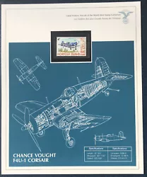 Timbre Des Plus Grands Avions De L’Histoire CHANCE VOUGHT F4U-1 CORSAIR. Issue d’une collection