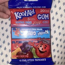 5 packs of KOOL-AID 4-Pack of 3 Flavored Bubble Gum - Grape,Tropical Punch, Cherry. Any questions please message me -...