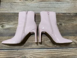 New never worn, Mix No. 6 Cileste ankle bootie. Baby pink, faux leather. Womens size 7, medium width. 3.75