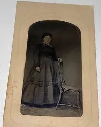 Patriotic Star Matte Tintype Photo. Patriotic Star Matte! Wonderful Portrait of Beautiful Woman in Lovely Dress! Posed...