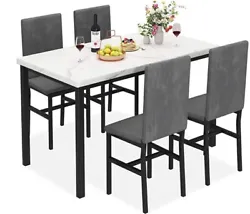 【SPACE-SAVING DESIGN】: These dining room table set is perfect for small spaces,make you still plenty of space to...
