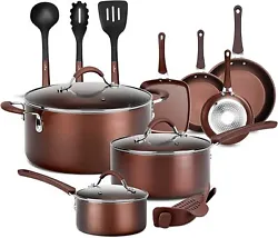 Anyone can be a sous chef with the help of NutriChef 14-Piece Nonstick Kitchen Cookware Pots and Pan Set. Cook up a...