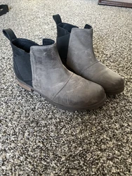 Sorel Womens Emelie Chelsea Boots Leather Booties Waterproof Quarry Black Size 7. Used good condition but still has...