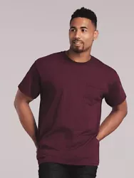 Gildan - Ultra Cotton Pocket T-Shirt - 2300. Double-needle pocket, sleeves and bottom hems. Taped neck and shoulders....