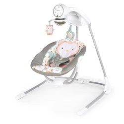This motorized swing for baby features a seat that rotates 180 degrees and swings in 3 different directions. With 2...