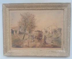 Tableau Ancien E. Febvre. Peintre référencé. Edouard Febvre 1885-1967. Technique mixte caractéristiques de ce...