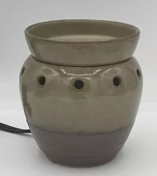 Scentsy Limestone Brown Mid Size Electric Wax Warmer With 3 Partial Wax Bars. Condition is Used. Shipped with USPS...