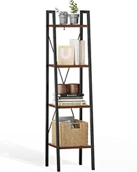 4-tier ladder shelf can be the ideal choice. Also, this bookcase is reinforced by X crossbar on the bottom back and...