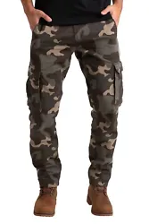Made from a comfortable cotton-rich blend, practical cargo-style pants are designed with large snap-secured and zip...