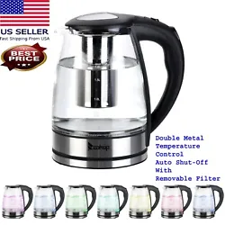 The HD-1861-A 110V 1200W 1.8L Electric Glass Kettle is the perfect blend of elegance and functionality. A halo of LED...
