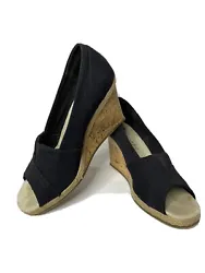 st. johns bay womens shoes, Size 6.5. Black With Cork Wedge, Good Condition. Condition is Pre-owned. Shipped with USPS...