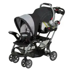 Baby Trend Double Stroller Sit N Stand 2 Seats Foldable Cup Holder Canopy....