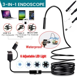 Model7mm USB Endoscope 6 LED Waterproof. T YPE-C interface----For Android smartphone. Micro-USB interface---- For...