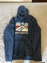 patagonia fitz roy horizons Uprisal Sweatshirt Navy Blue Large.