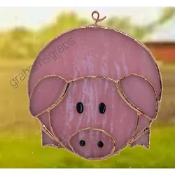 This is the Way Cute Stained Glass Pink Pig Suncatcher by Gift Essentials! The colorful Gift Essentials Pink Pig...