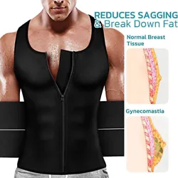 Easy To Put On And Take Off: Gynecomastia Compress Zipper Vest tank top undershirt,no more struggling to pull it over...