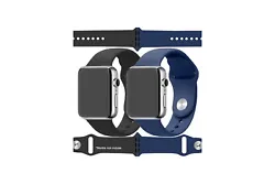 Ibroz Lot de 2 Bracelets Silicone Apple Watch 40 mm Noir/Bleu. Mis en ligne via Market Invaders : Application de...