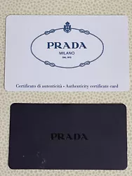 Authenticity card set for a Saffiano Lux O Bag. NO BAG INCLUDED - JUST THE CARDS.